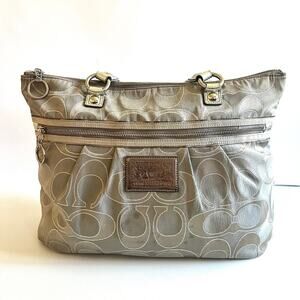 COACH POPPY SALE ITEM- Glam Tote, Light Champagne Gold with Metallic Details